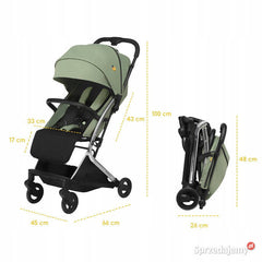 Carucior sport pliabil Skiddou Mikkeli Wild climber, ultracompact pentru calatorii, Verde