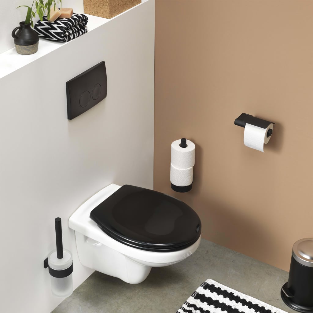 Tiger Suport role hârtie igienică de toaletă „Bold” negru mat cu capac - Vendito