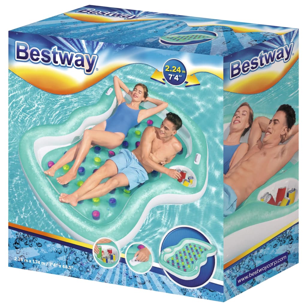 Bestway Saltea piscină Double Designer Lounge, 224x174 cm - Vendito