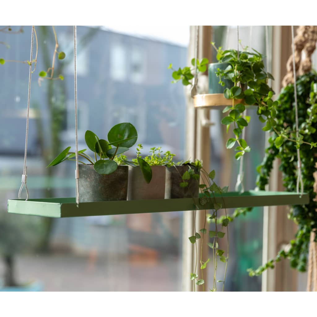 Esschert Design Tavă pentru plante suspendată verde dreptunghiulară, L - Vendito