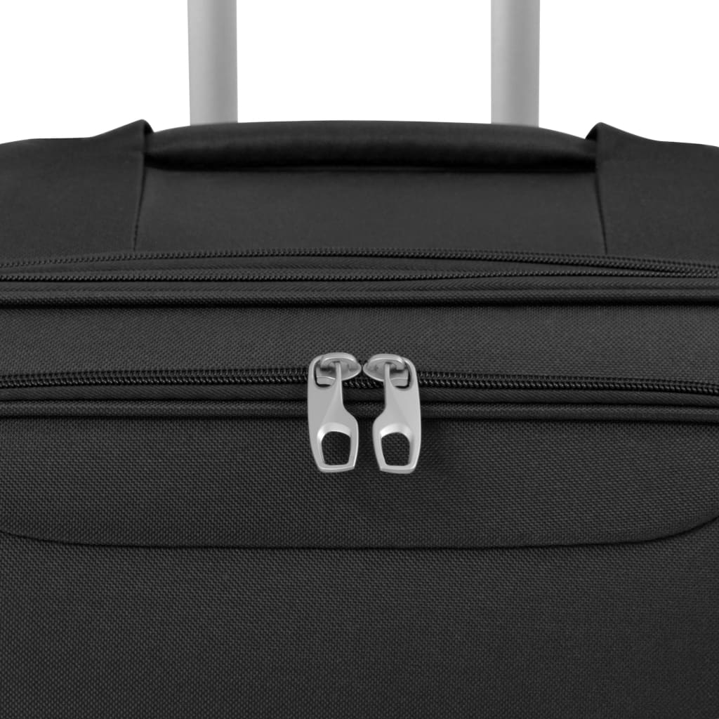 Set de valize din material textil, 3 piese, negru - Vendito