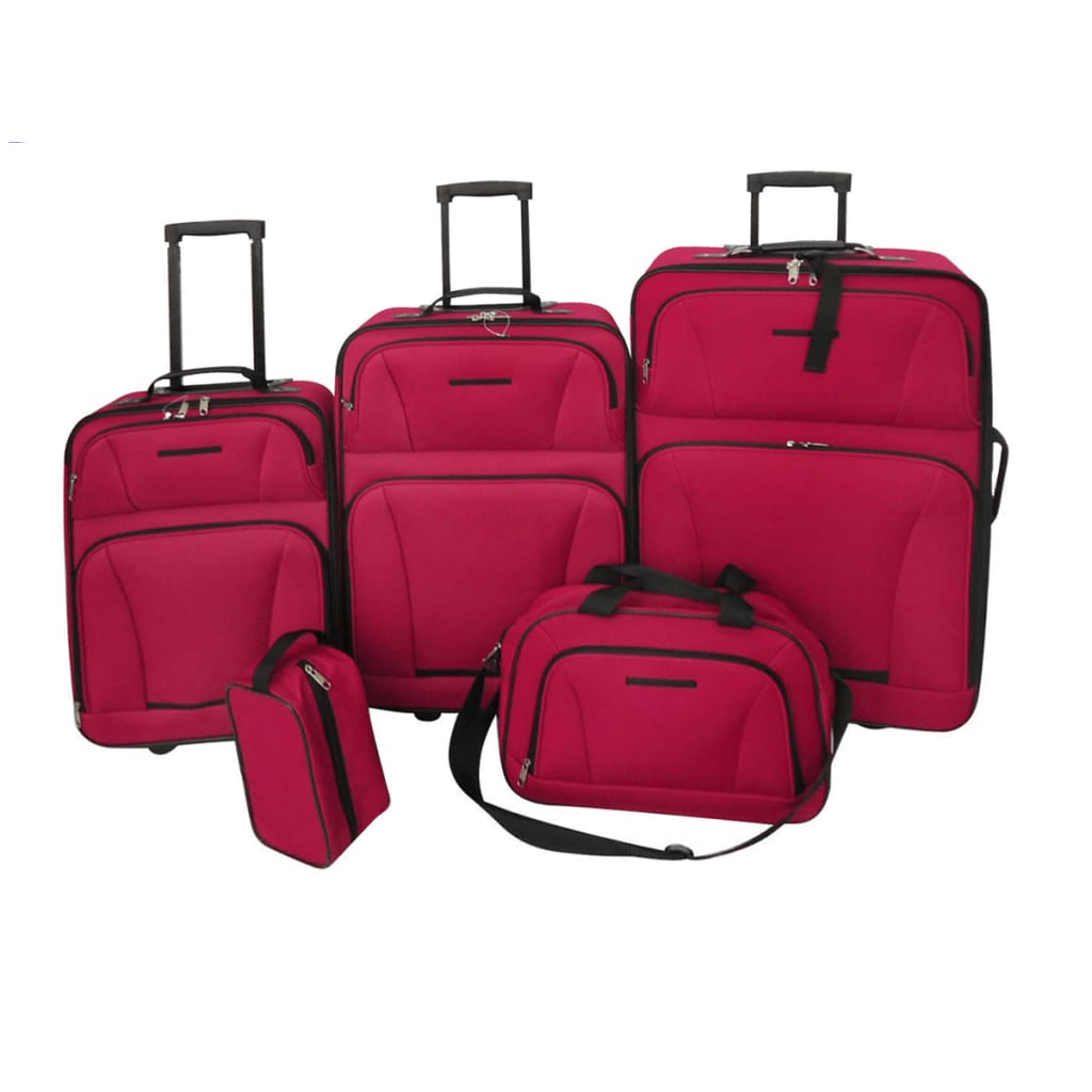 Set 5 bagaje/trollere roșu - Vendito