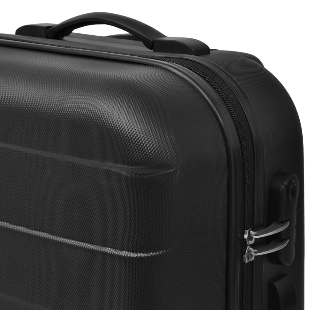 Set valize rigide, negru, 3 buc., 45,5/55/66 cm - Vendito