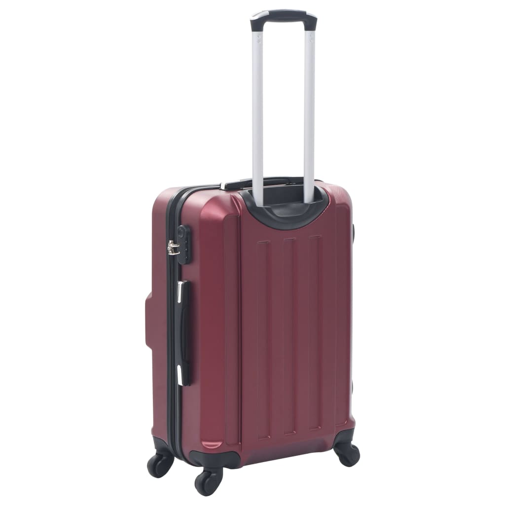 Set valize cu carcasă rigidă, 3 buc., roșu vin, ABS - Vendito
