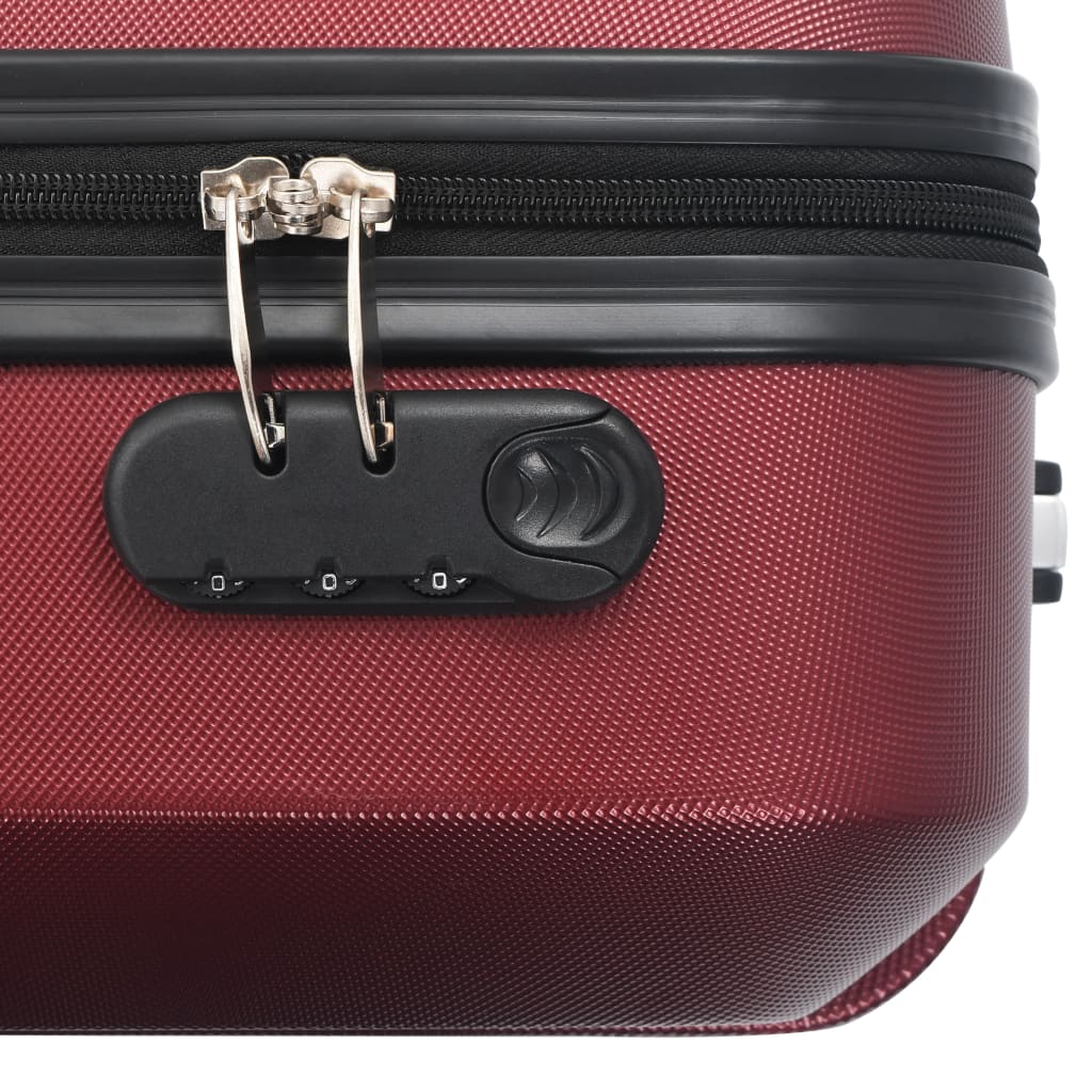 Set valize cu carcasă rigidă, 3 buc., roșu vin, ABS - Vendito