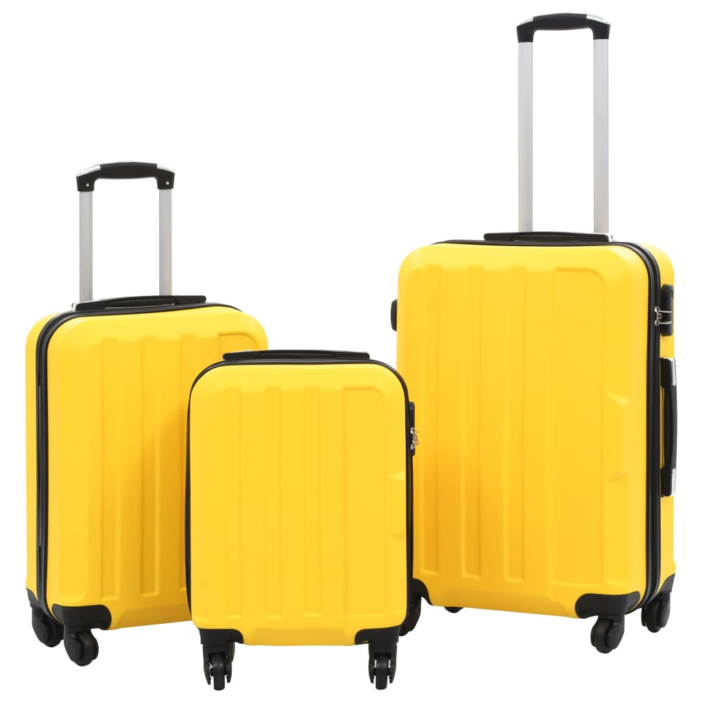 Set valize carcasă rigidă, 3 buc., galben, ABS - Vendito