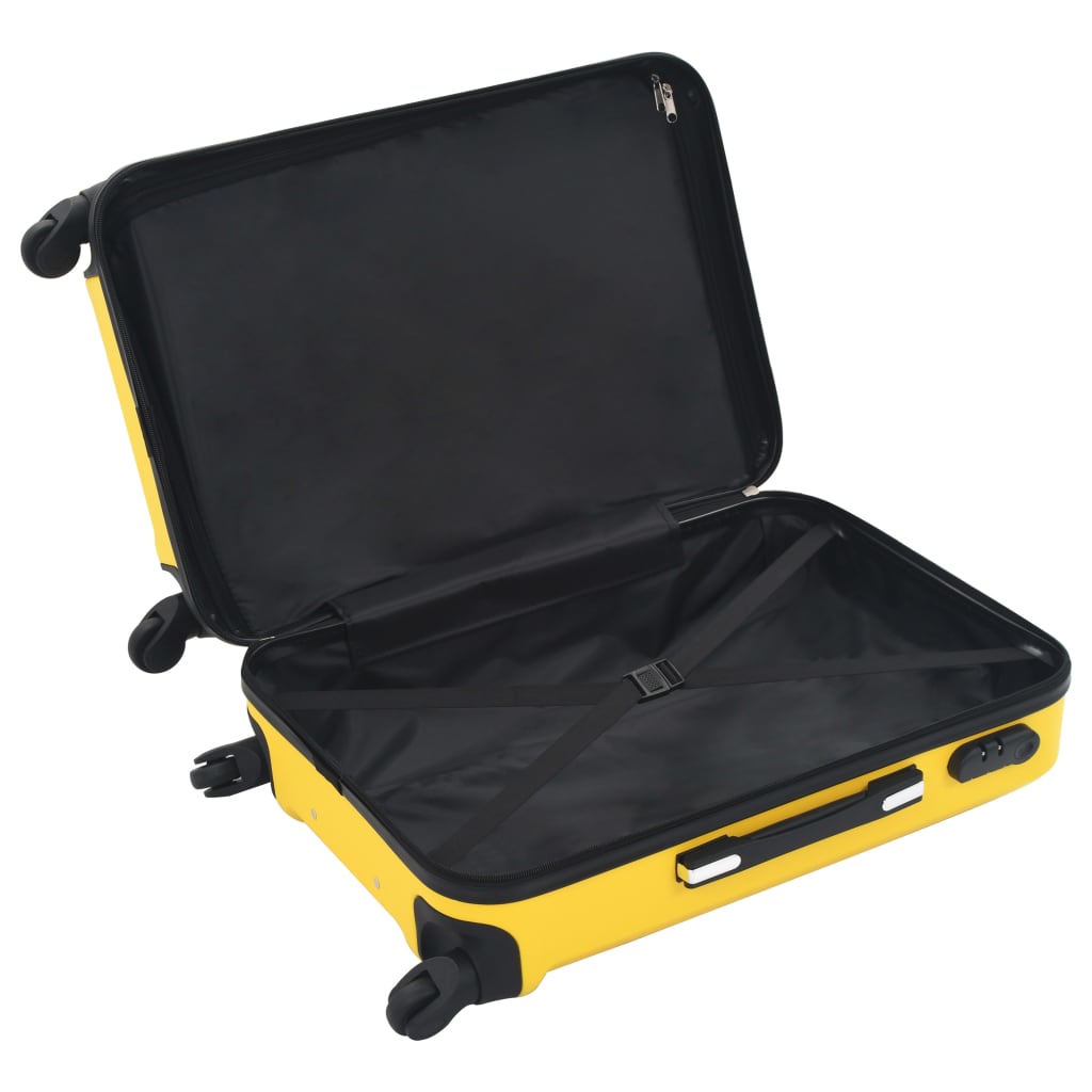 Set valize carcasă rigidă, 3 buc., galben, ABS - Vendito