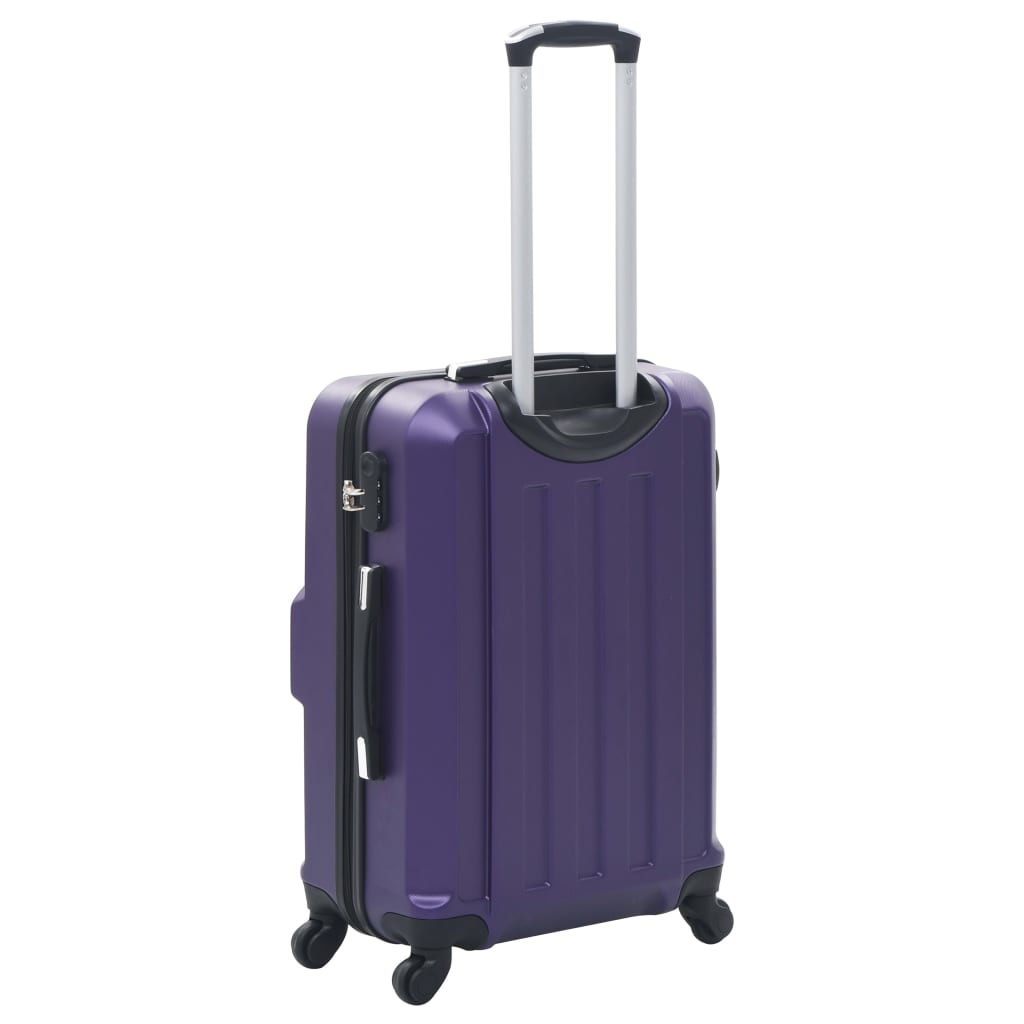 Set valize carcasă rigidă, 3 buc., mov, ABS - Vendito