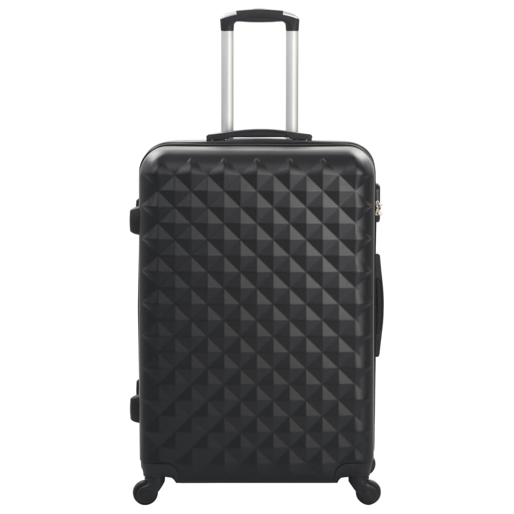 Set valiză carcasă rigidă, 3 buc., negru, ABS - Vendito