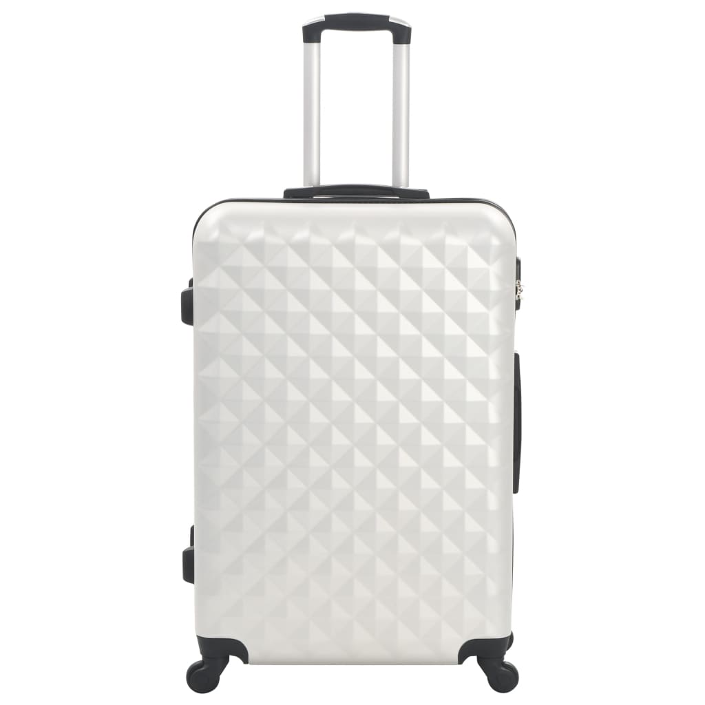 Set valiză carcasă rigidă, 3 buc., argintiu strălucitor, ABS - Vendito