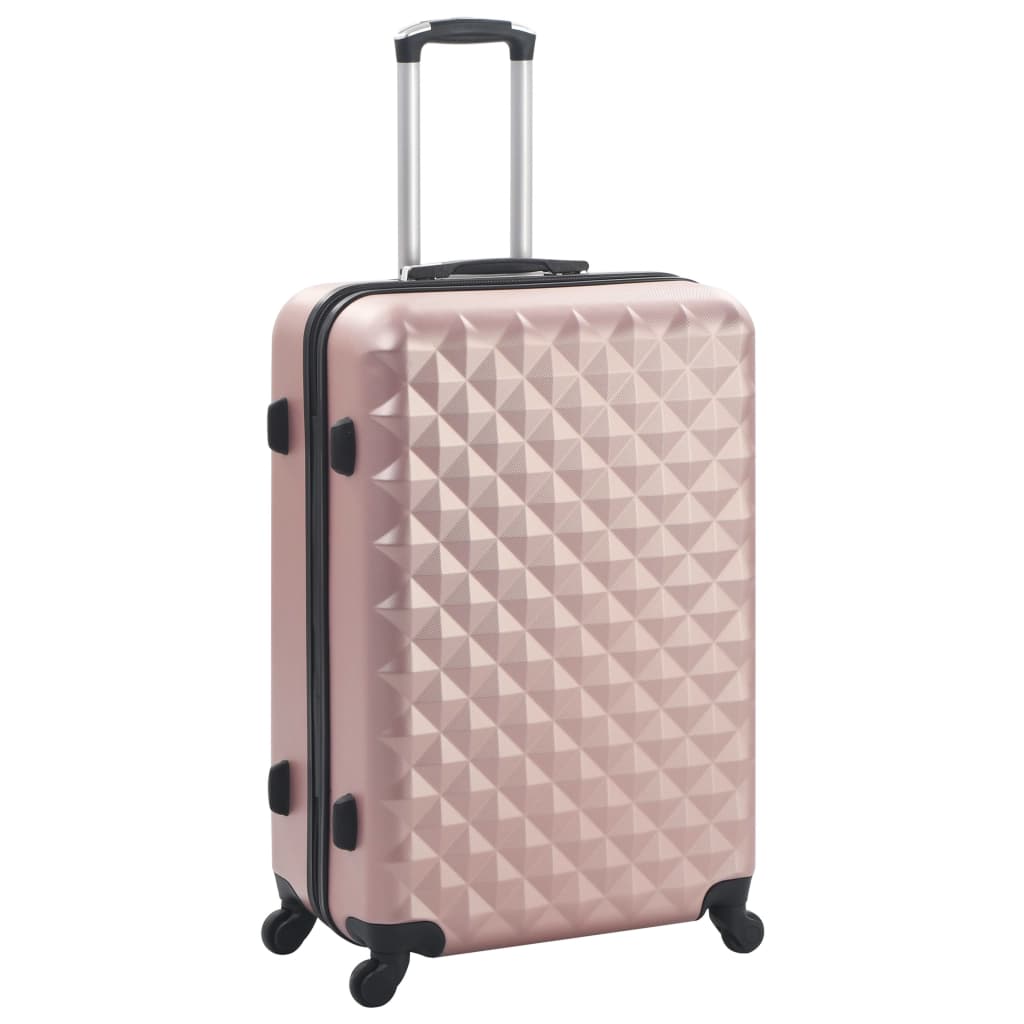 Set valiză carcasă rigidă, 3 buc., roz auriu, ABS - Vendito