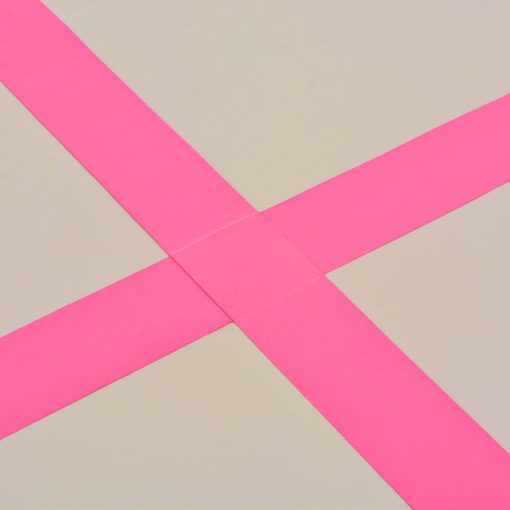 Saltea gimnastică gonflabilă cu pompă roz 800x100x10cm PVC - Vendito