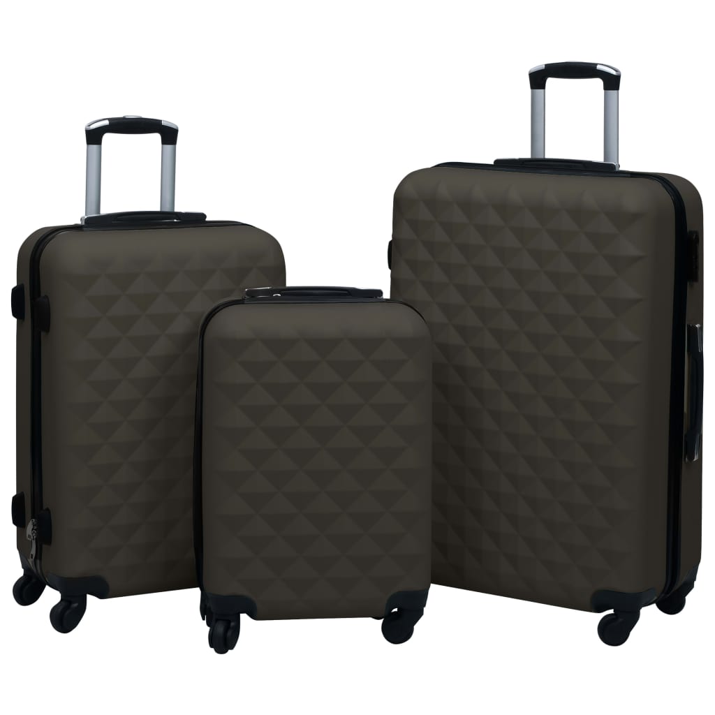 Set de valize cu carcasă rigidă, 3 piese, antracit, ABS - Vendito