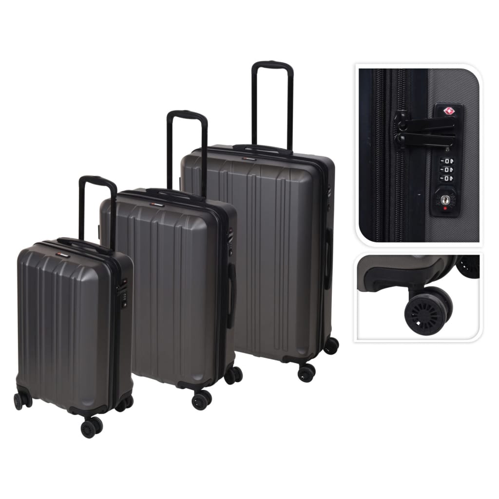 ProWorld Set valize, 3 piese, cu blocare TSA, negru - Vendito