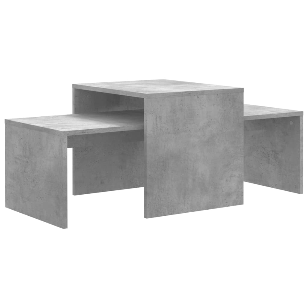 Set măsuțe de cafea, gri beton, 100x48x40 cm, PAL - Vendito