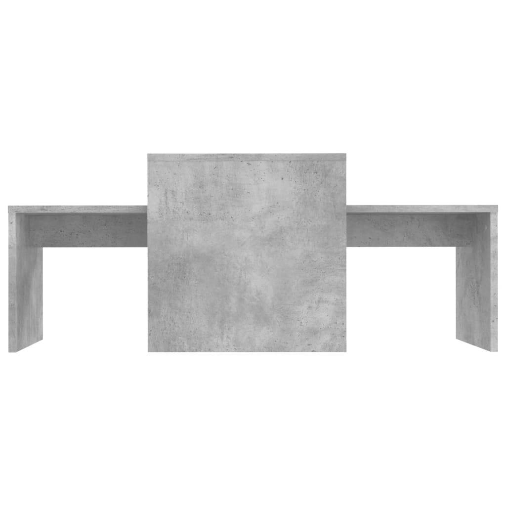 Set măsuțe de cafea, gri beton, 100x48x40 cm, PAL - Vendito