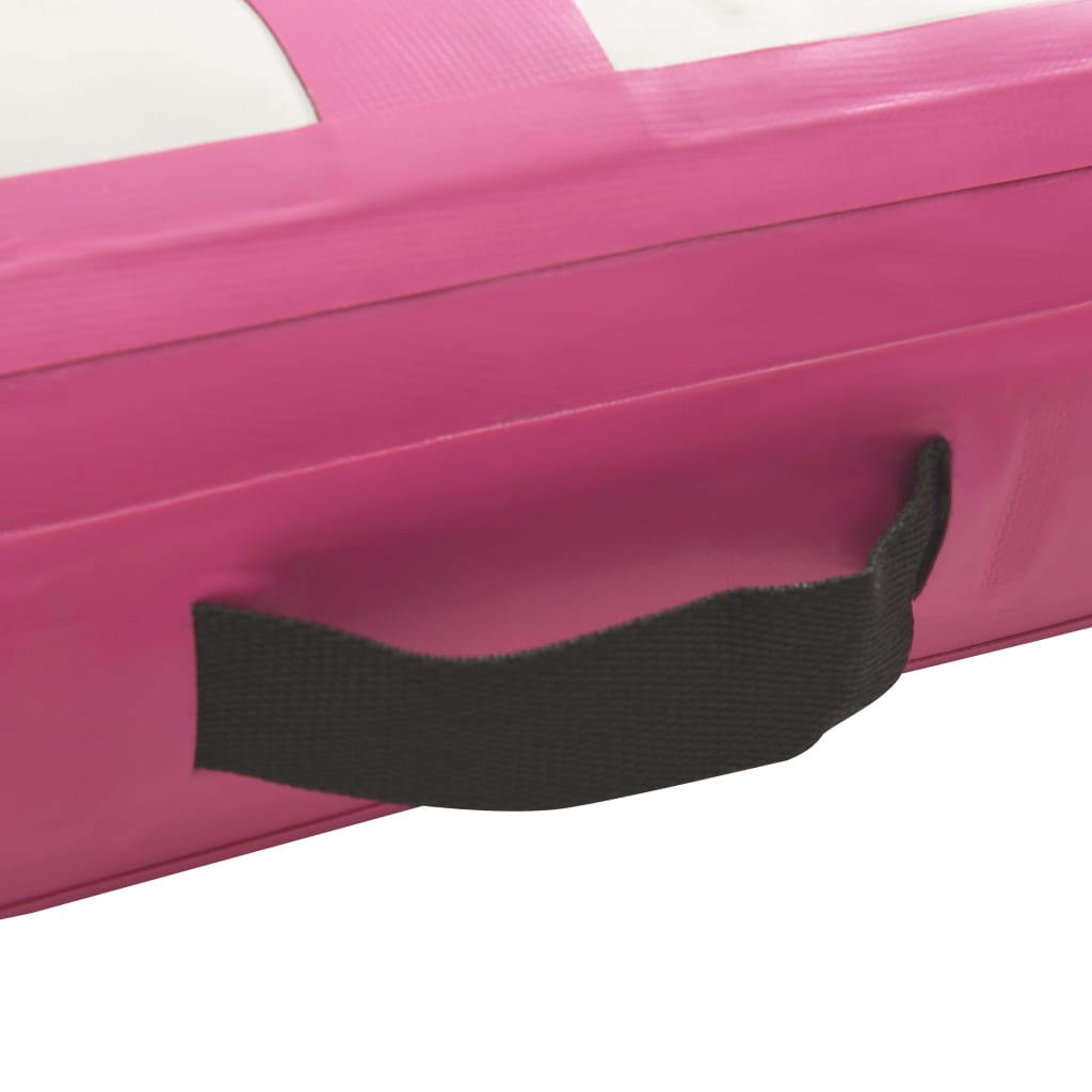 Saltea gimnastică gonflabilă cu pompă roz 600x100x20 cm PVC - Vendito