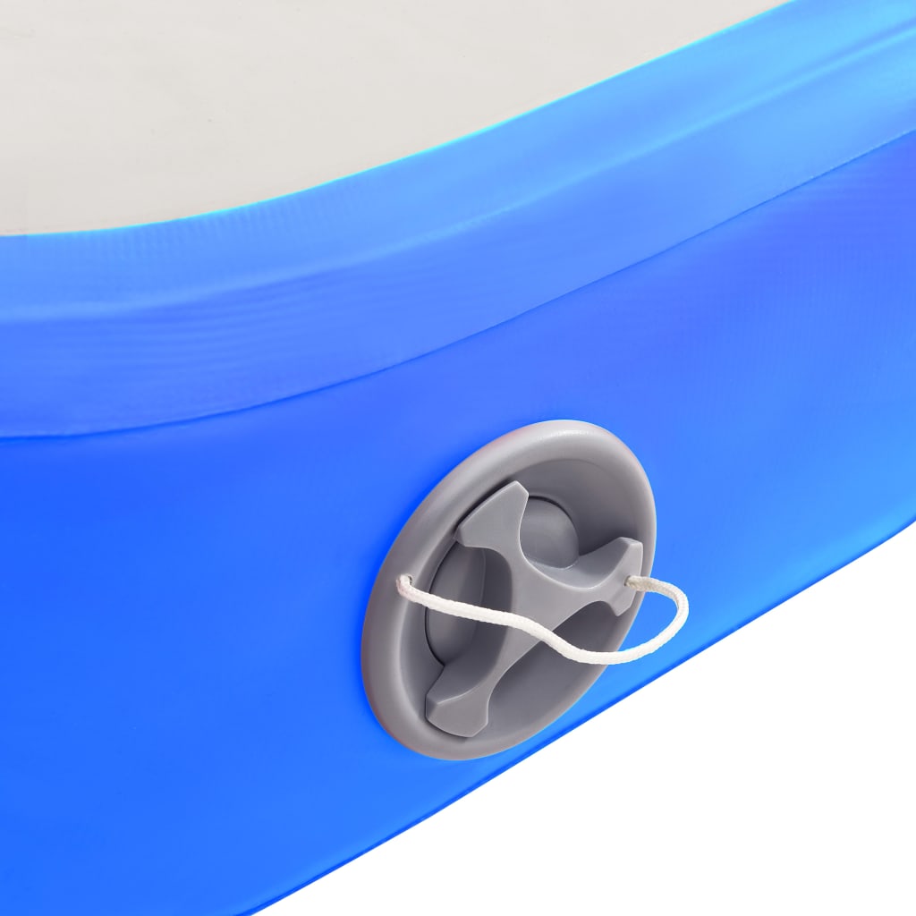Saltea gimnastică gonflabilă cu pompă albastru 300x100x15cm PVC - Vendito