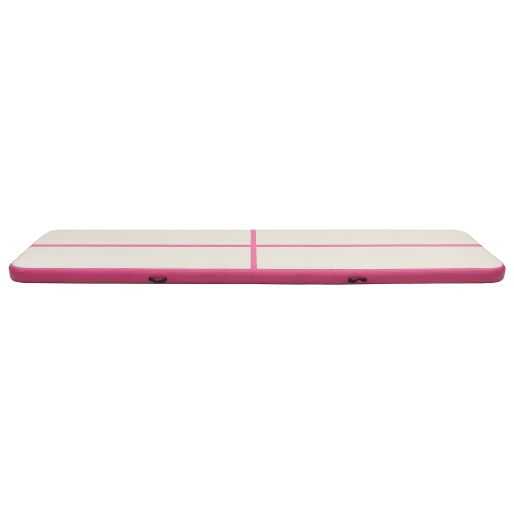 Saltea gimnastică gonflabilă cu pompă roz 800x100x20 cm PVC - Vendito