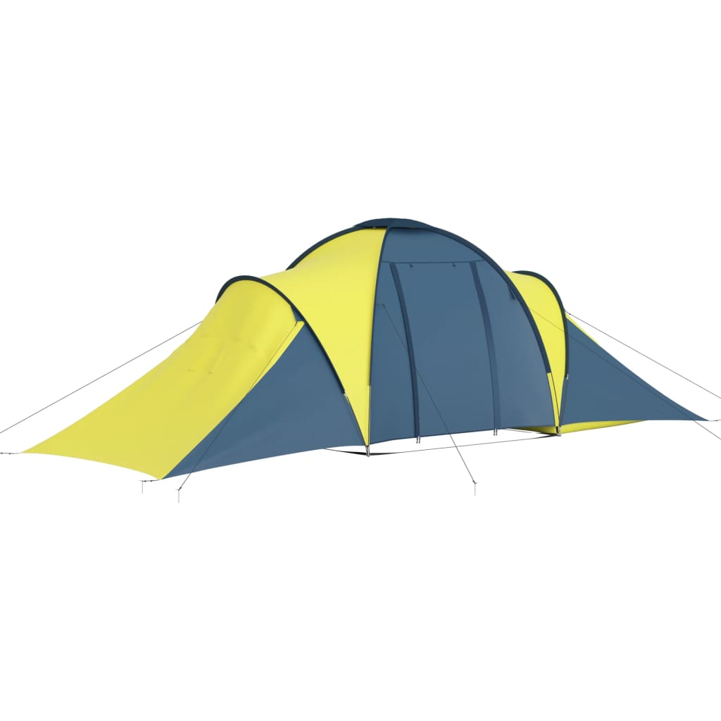 Cort camping, 6 persoane, albastru și galben - Vendito