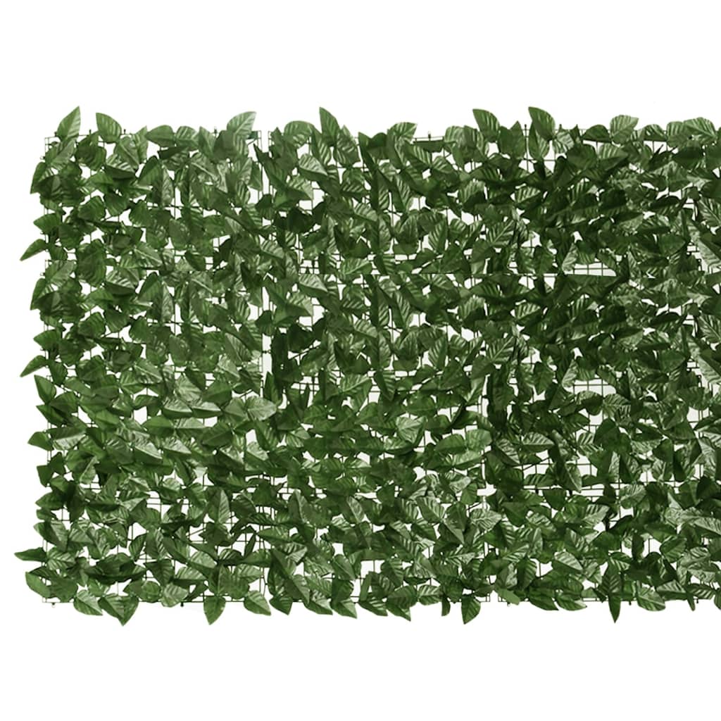 Paravan de balcon, frunze verde închis, 400x100 cm