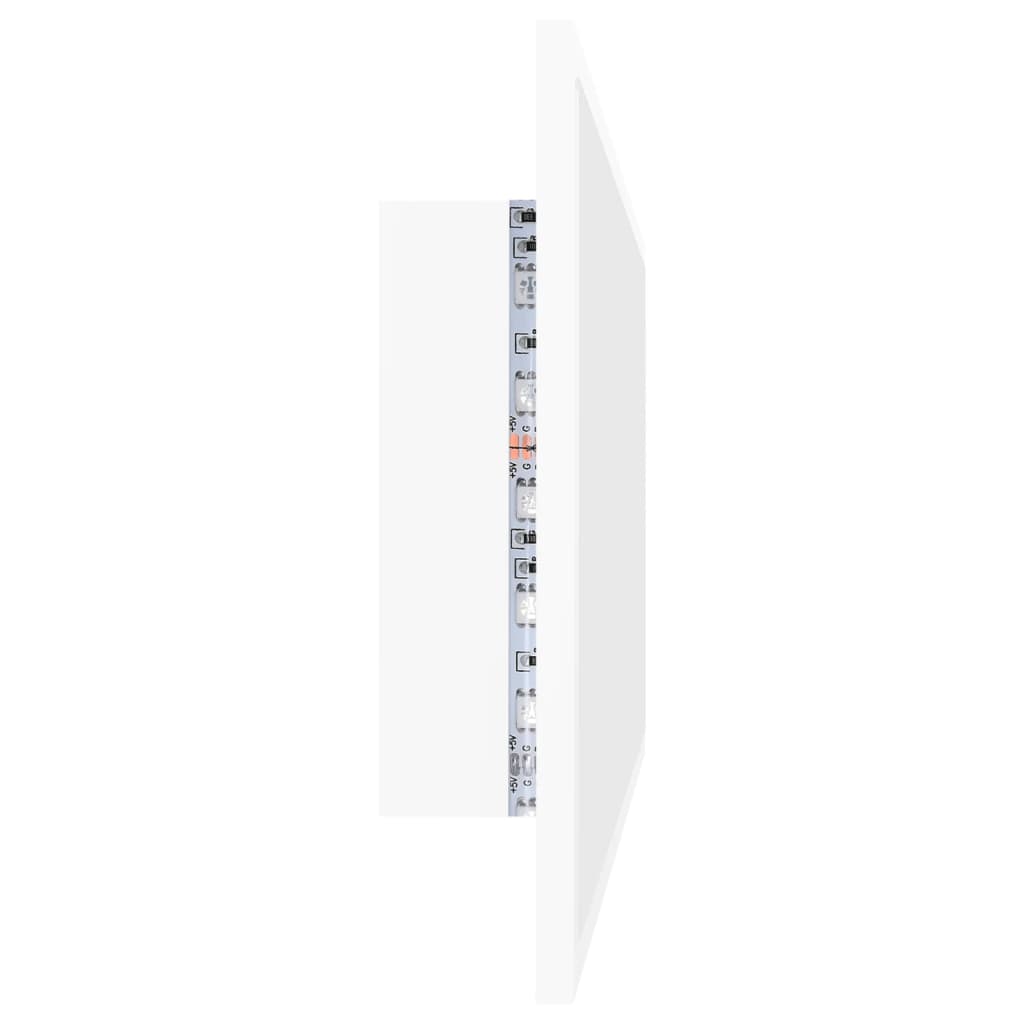 Oglindă de baie cu LED, alb, 100x8,5x37 cm, acril - Vendito