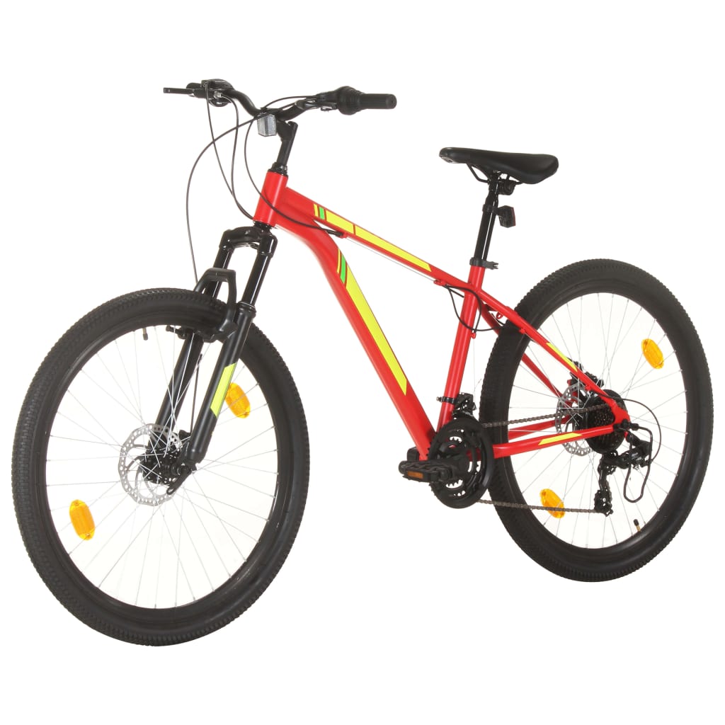 Bicicletă montană cu 21 viteze, roată 27,5 inci, roșu, 38 cm