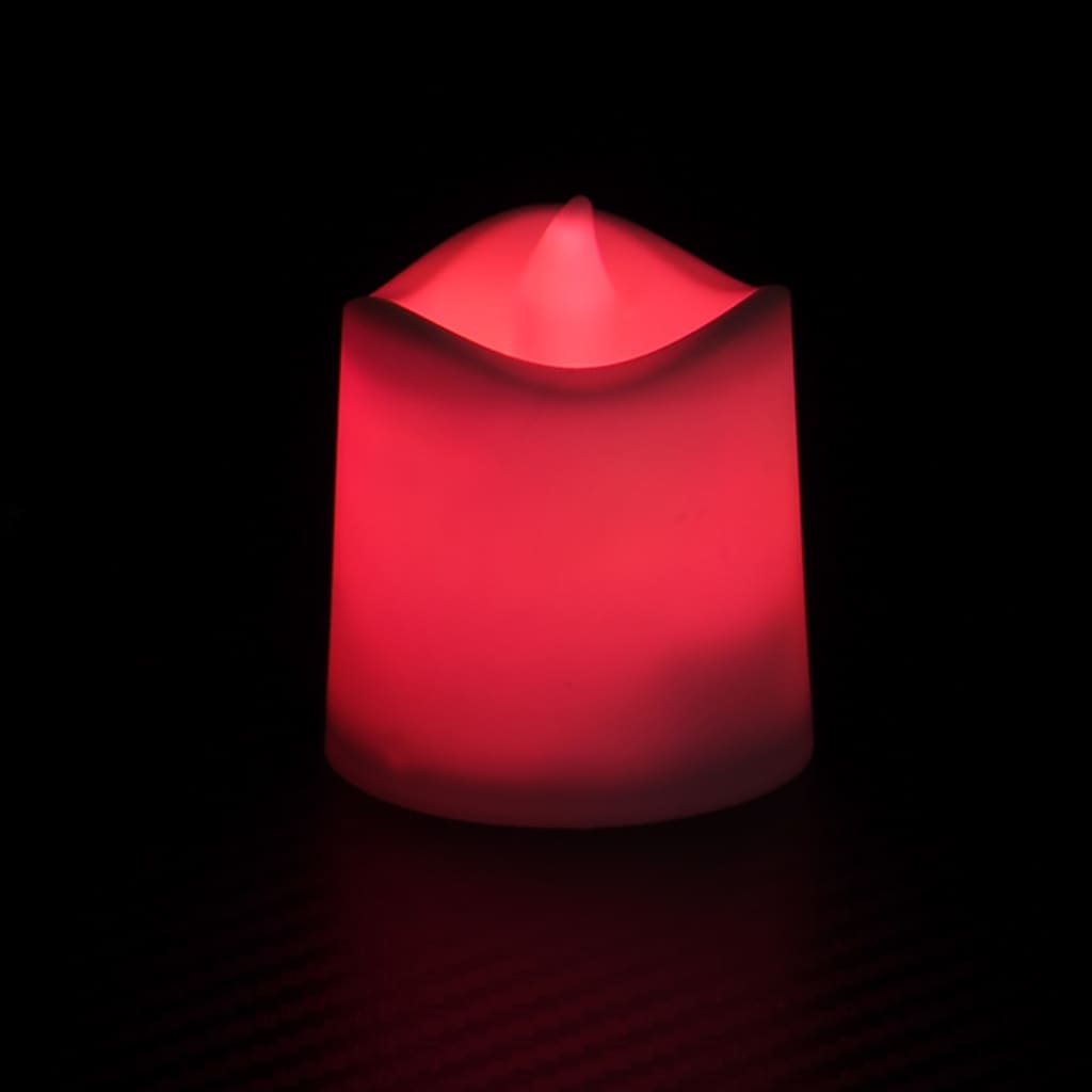 Lumânări pastile electrice fără flacără cu LED 12 buc. colorate - Vendito