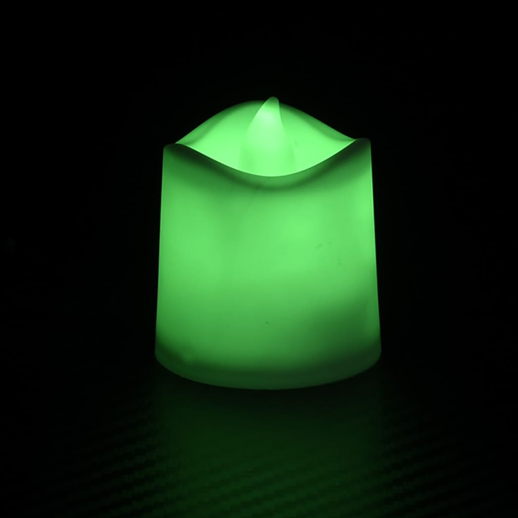 Lumânări pastile electrice fără flacără cu LED 12 buc. colorate - Vendito