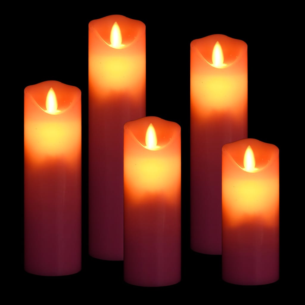Set lumânări electrice cu LED și telecomandă, 5 buc., alb cald - Vendito