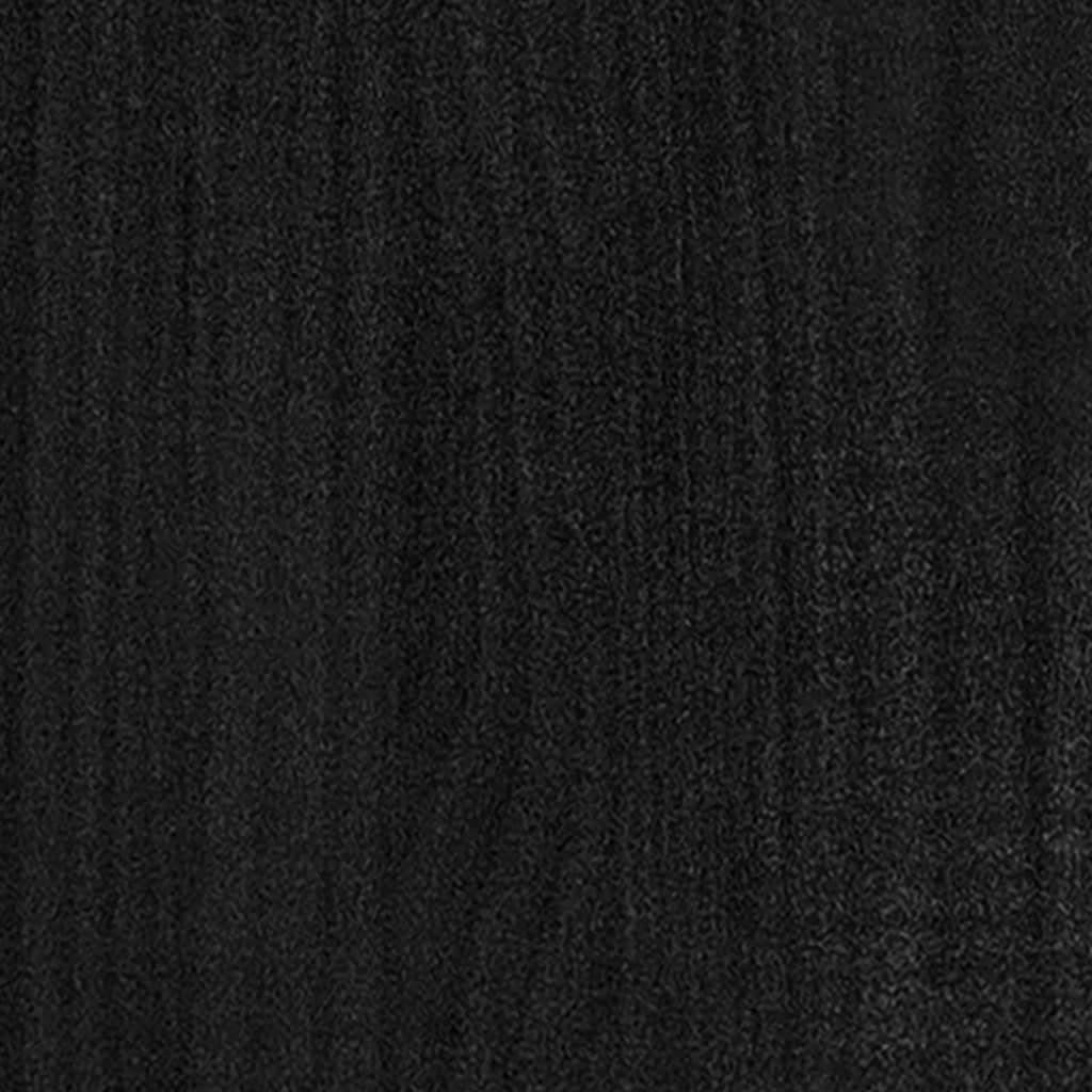 Cadru de pat dublu, negru, 135x190 cm, lemn masiv - Vendito