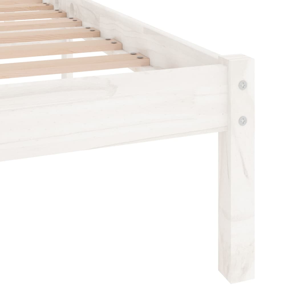 Cadru de pat King Size, alb, 150x200 cm, lemn masiv - Vendito