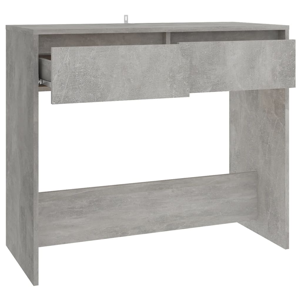Masă consolă, gri beton, 89x41x76,5 cm, oțel - Vendito
