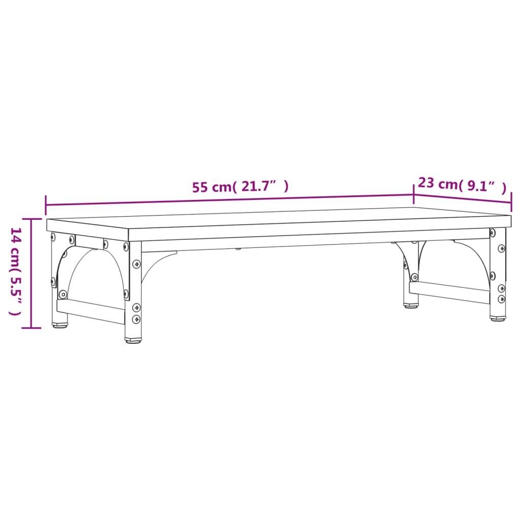 Suport pentru monitor, stejar maro, 55x23x14 cm, lemn compozit - Vendito