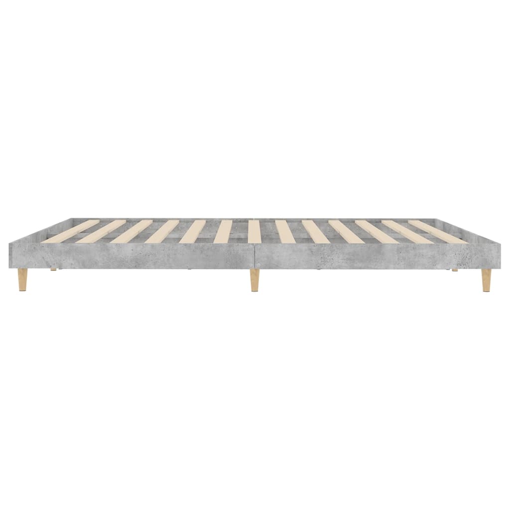 Cadru de pat, gri beton, 200x200 cm, lemn prelucrat - Vendito