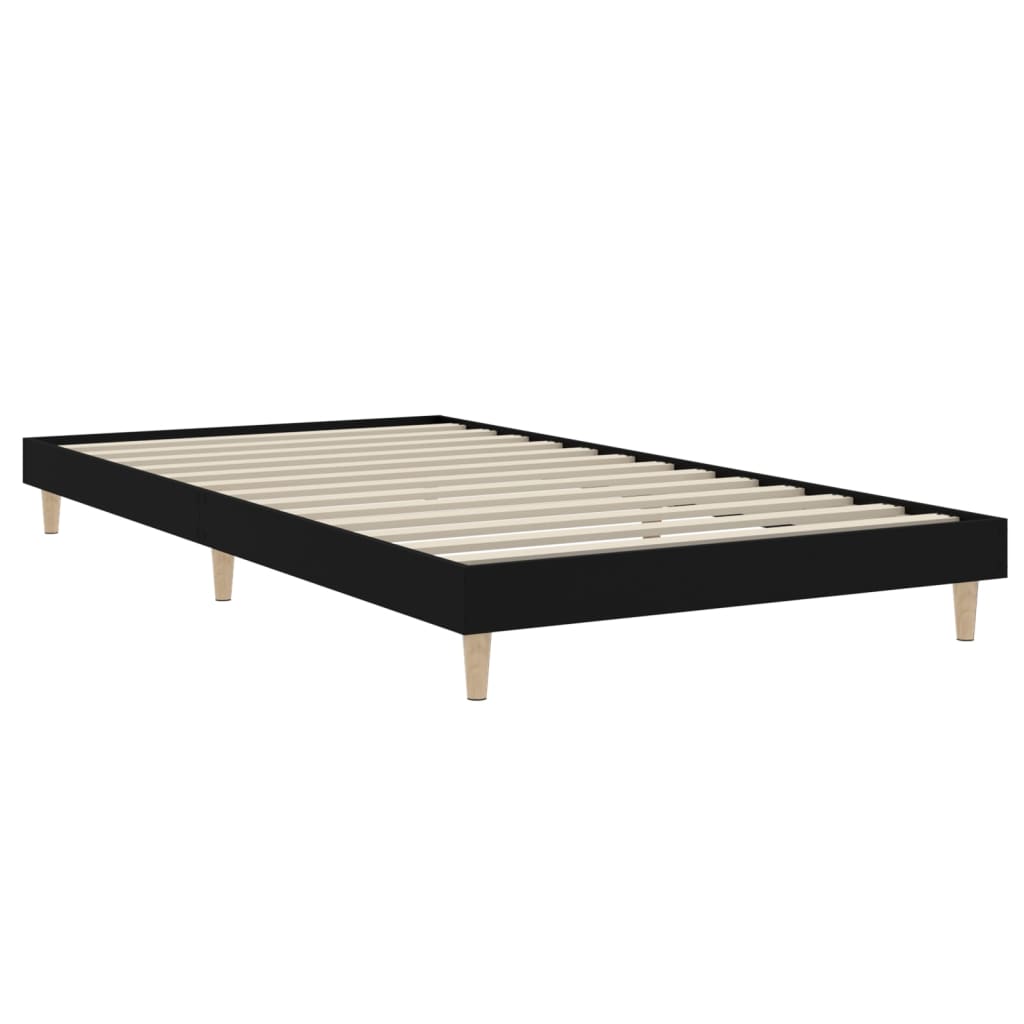 Cadru de pat, negru, 100x200 cm, lemn prelucrat - Vendito