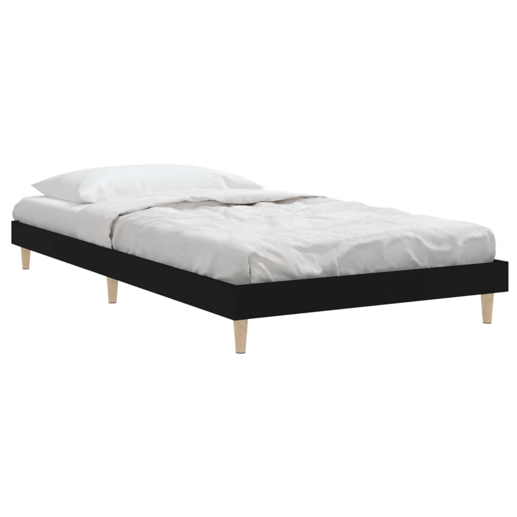 Cadru de pat, negru, 100x200 cm, lemn prelucrat - Vendito