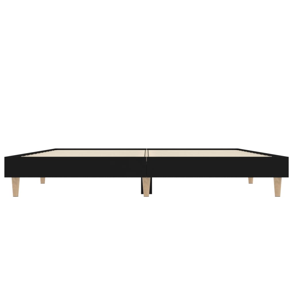 Cadru de pat, negru, 140x190 cm, lemn prelucrat - Vendito