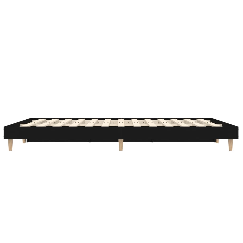 Cadru de pat, negru, 140x190 cm, lemn prelucrat - Vendito