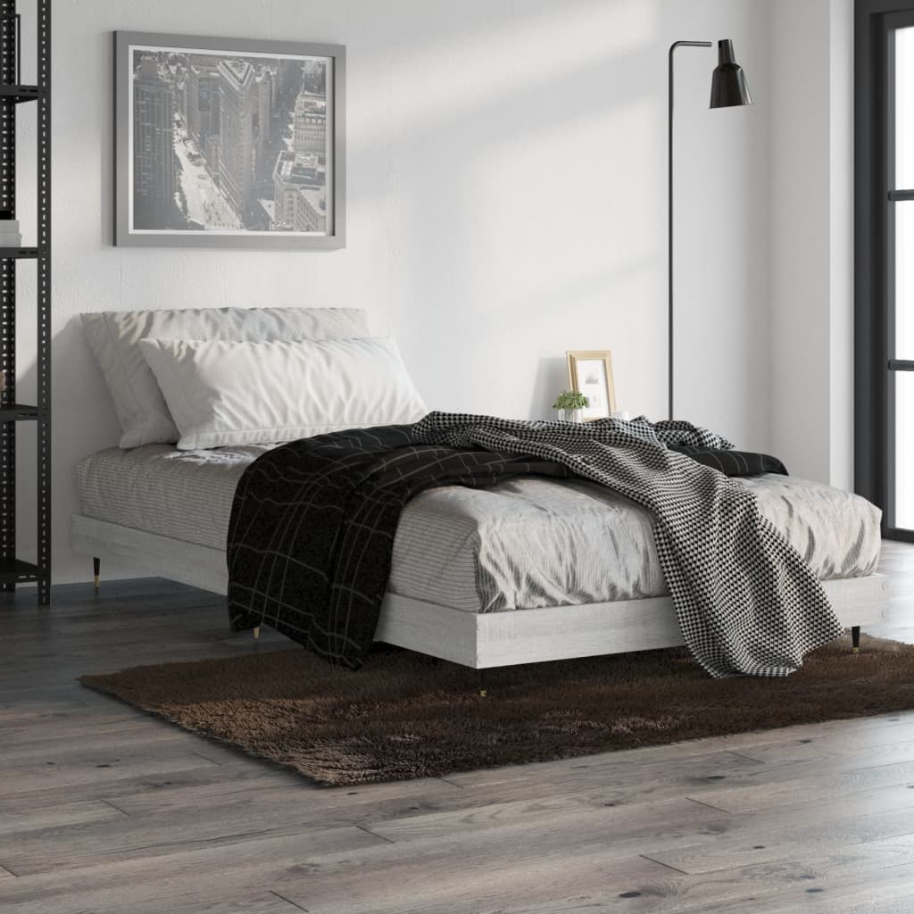 Cadru de pat, gri sonoma, 90x190 cm, lemn prelucrat - Vendito