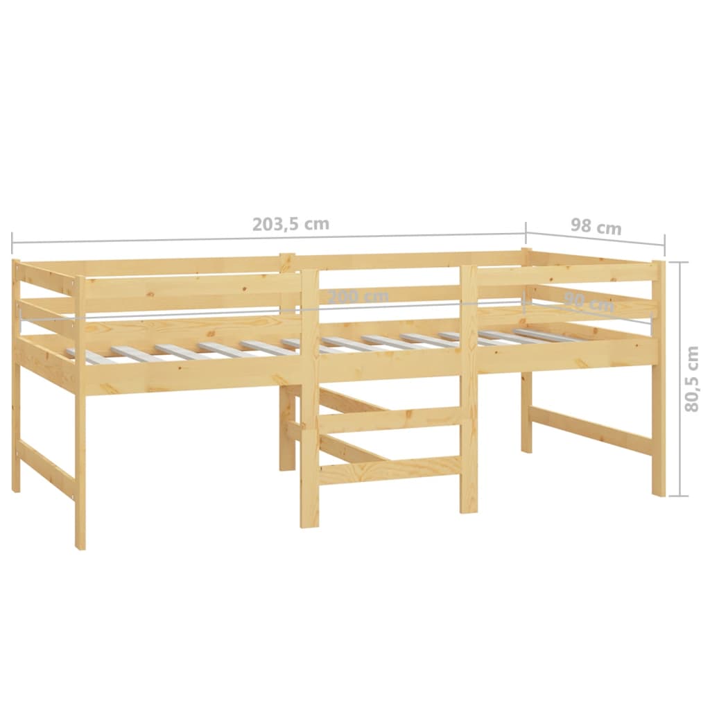Cadru de pat, 90x200 cm, lemn masiv de pin - Vendito