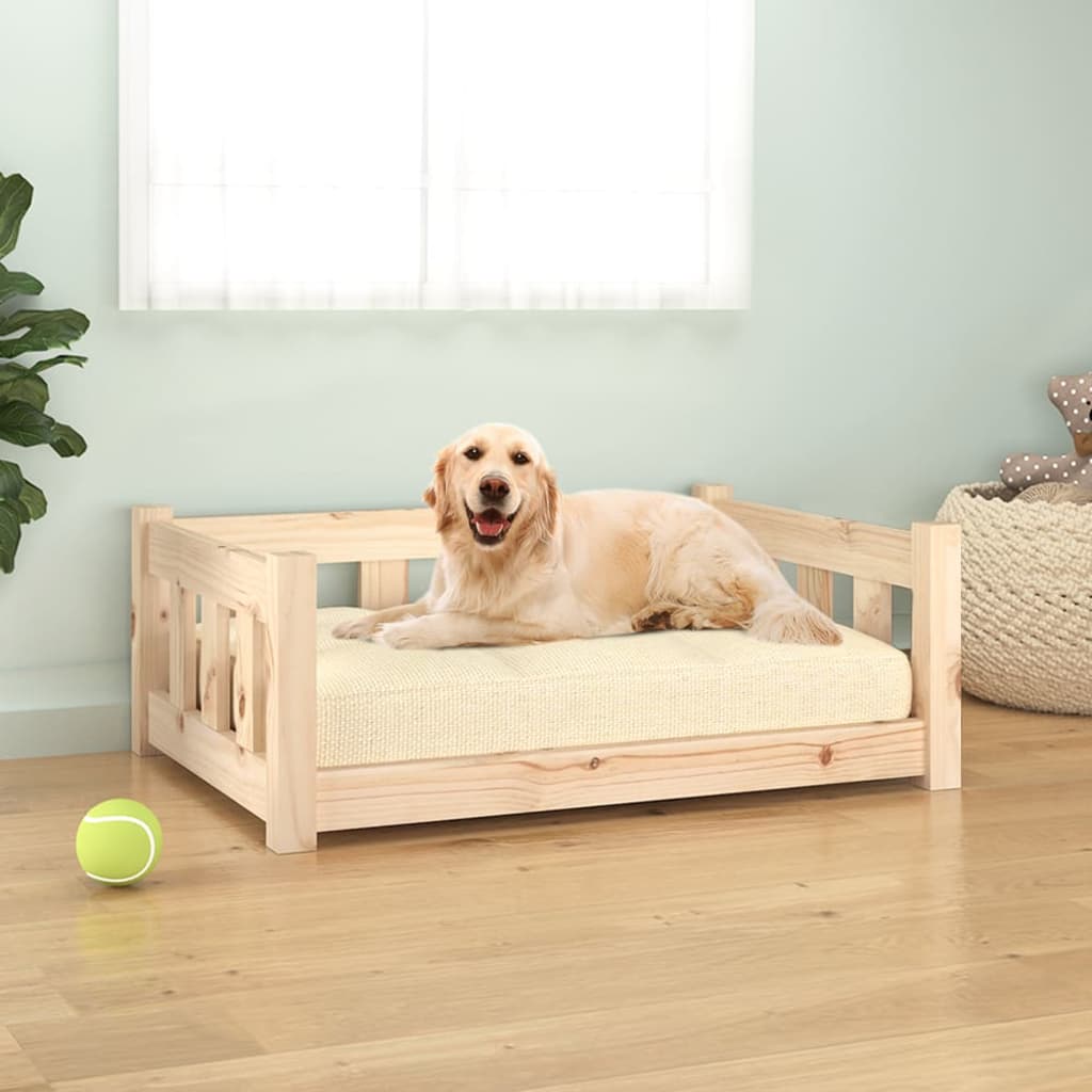 Pat de câini, 75,5x55,5x28 cm, lemn masiv de pin - Vendito