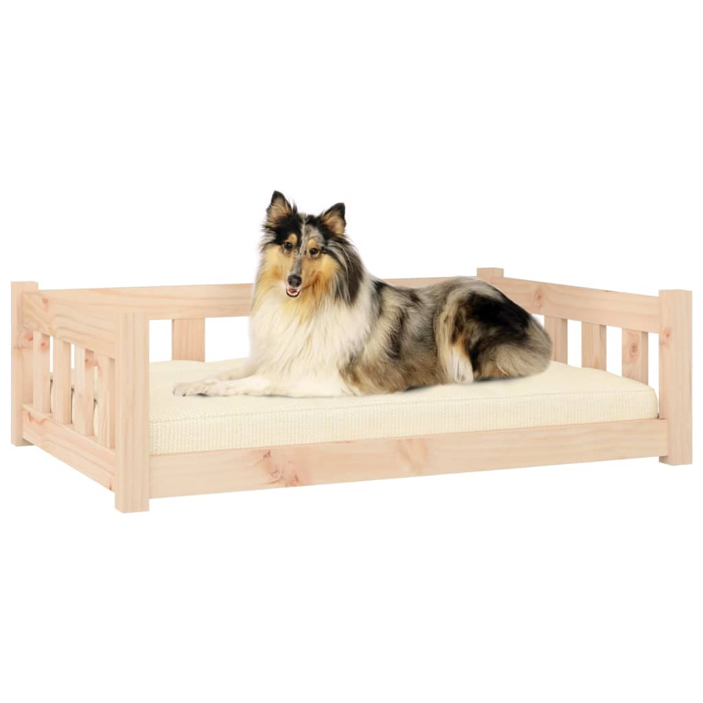 Pat pentru câini, 95,5x65,5x28 cm, lemn masiv de pin - Vendito