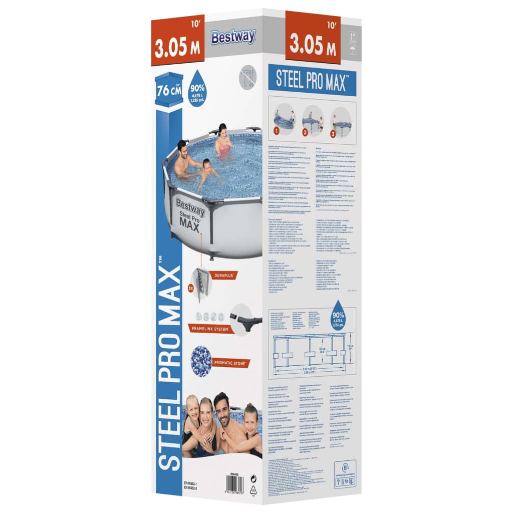 Bestway Set de piscină Steel Pro MAX, 305x76 cm - Vendito