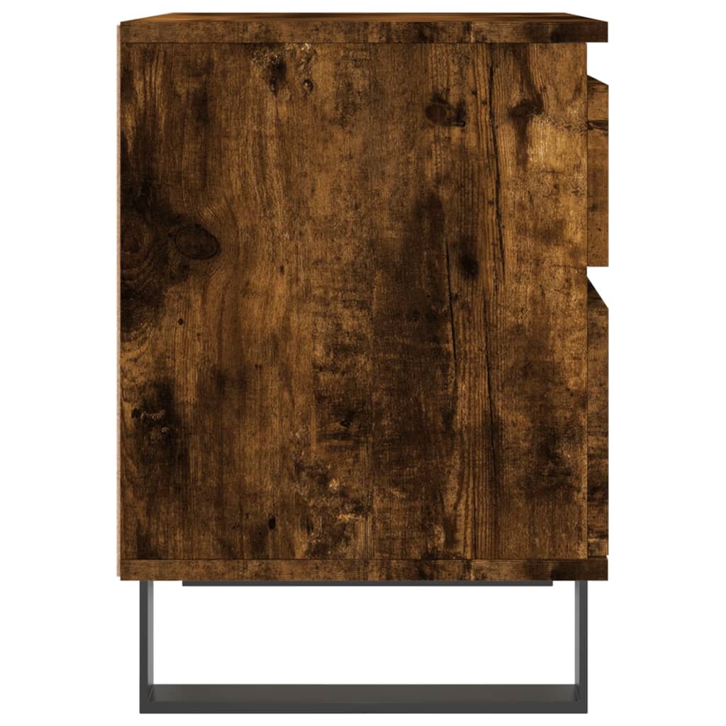 Noptiere, 2 buc., stejar fumuriu, 40x35x50 cm, lemn compozit - Vendito