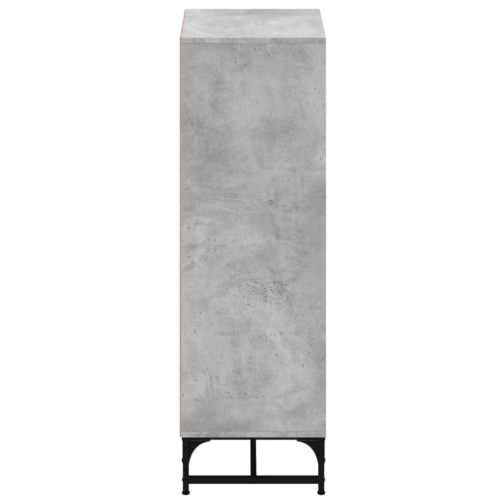 Dulap cu uși din sticlă, gri beton, 35x37x120 cm - Vendito