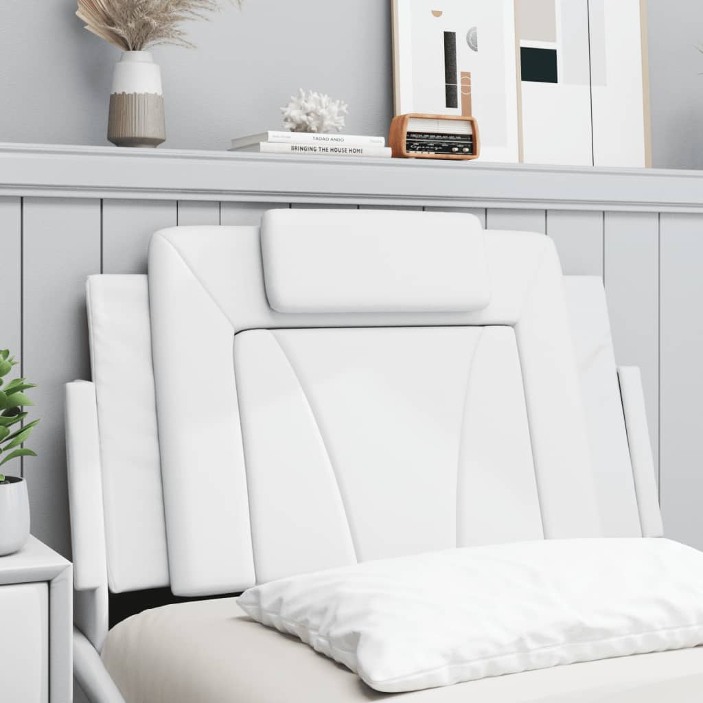 Pernă pentru tăblie pat, alb, 80 cm, piele artificială