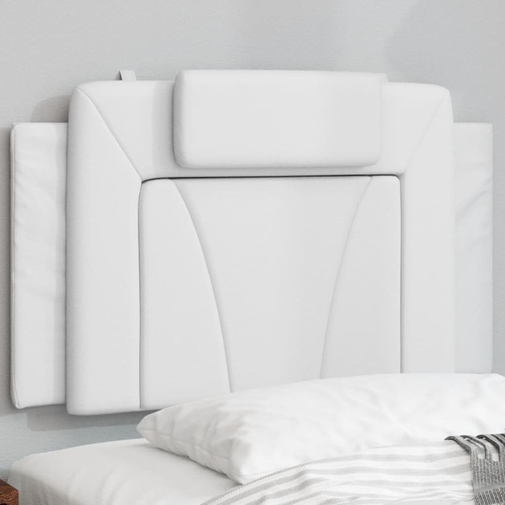 Pernă pentru tăblie pat, alb, 80 cm, piele artificială