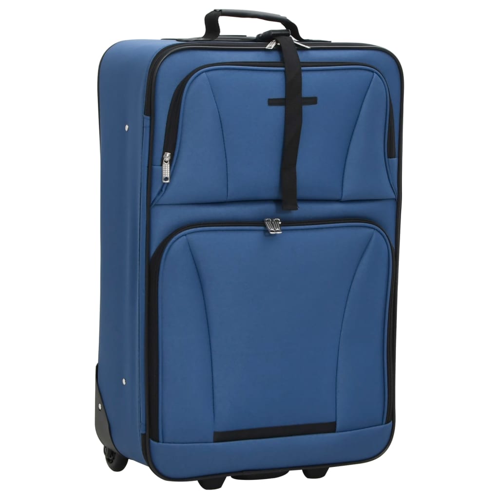 Set de bagaje de călătorie, 5 piese, albastru, material textil
